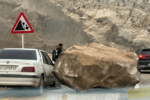 ریزش کوه در محور جم_سیراف